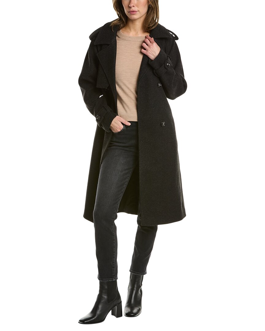 Plus Taupe Maxi Length Wool Look Double Breasted Coat