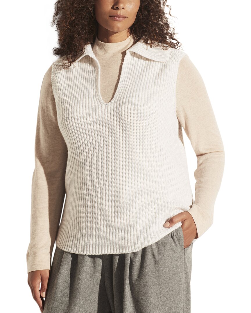 Vince V-neck Collared Wool & Cashmere-blend Vest