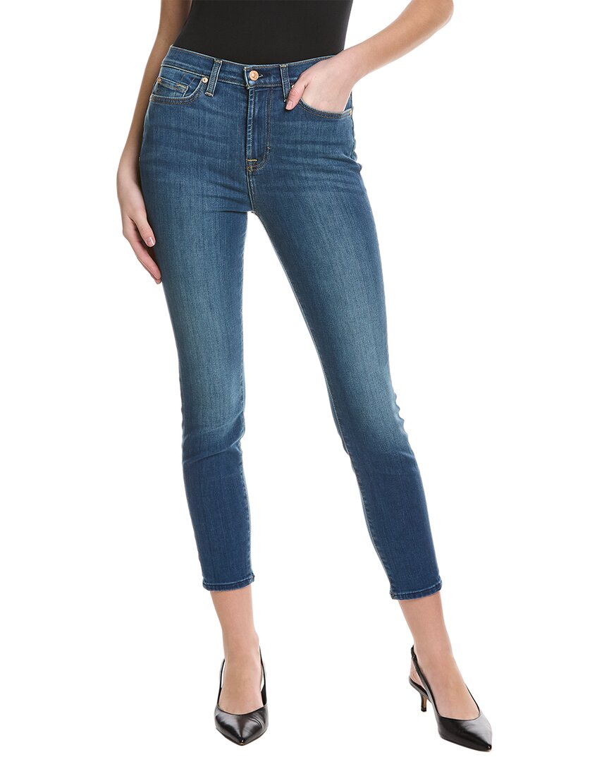 7 FOR ALL MANKIND GWENEVERE ANKLE MEDIUM INDIGO HIGH-RISE SKINNY JEAN