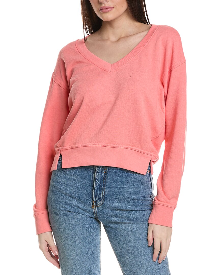 Shop Michael Stars Camila V-neck Cropped Sweatshirt