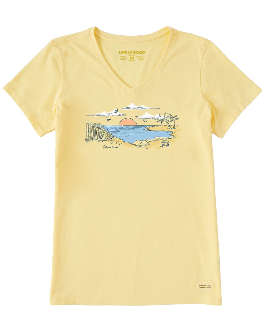 Life Is Good ® Crusher-lite V-neck T-shirt In Yellow