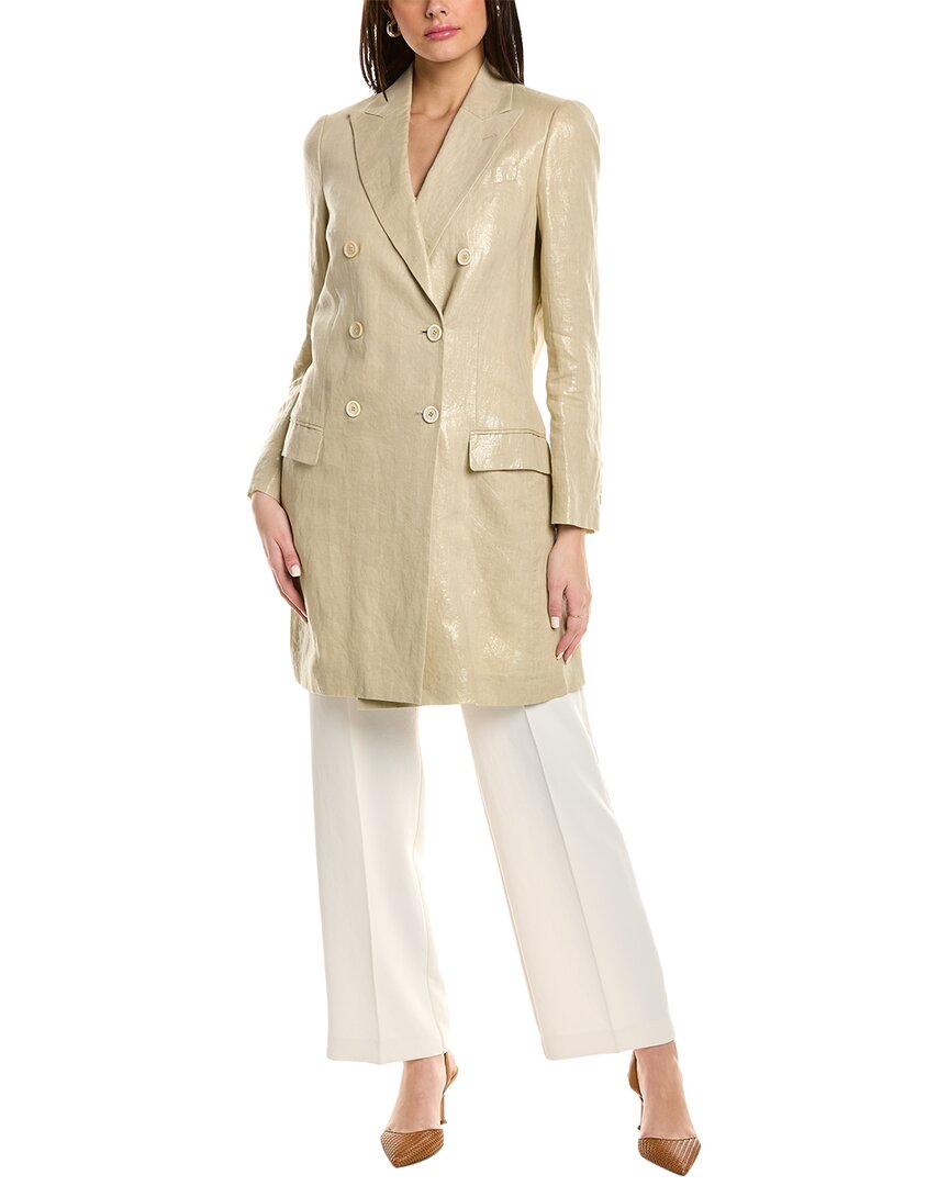 Shop Brunello Cucinelli Double-breasted Linen Topcoat