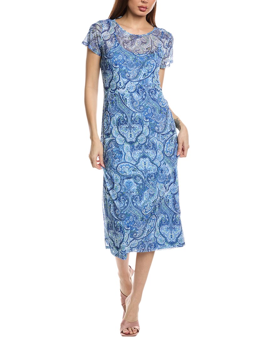 Shop Vince Camuto Mesh Midi Dress In Blue