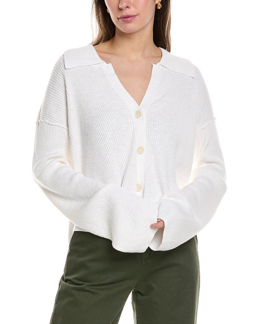 Shop Free People Ella Linen-blend Sweater Shirt In White