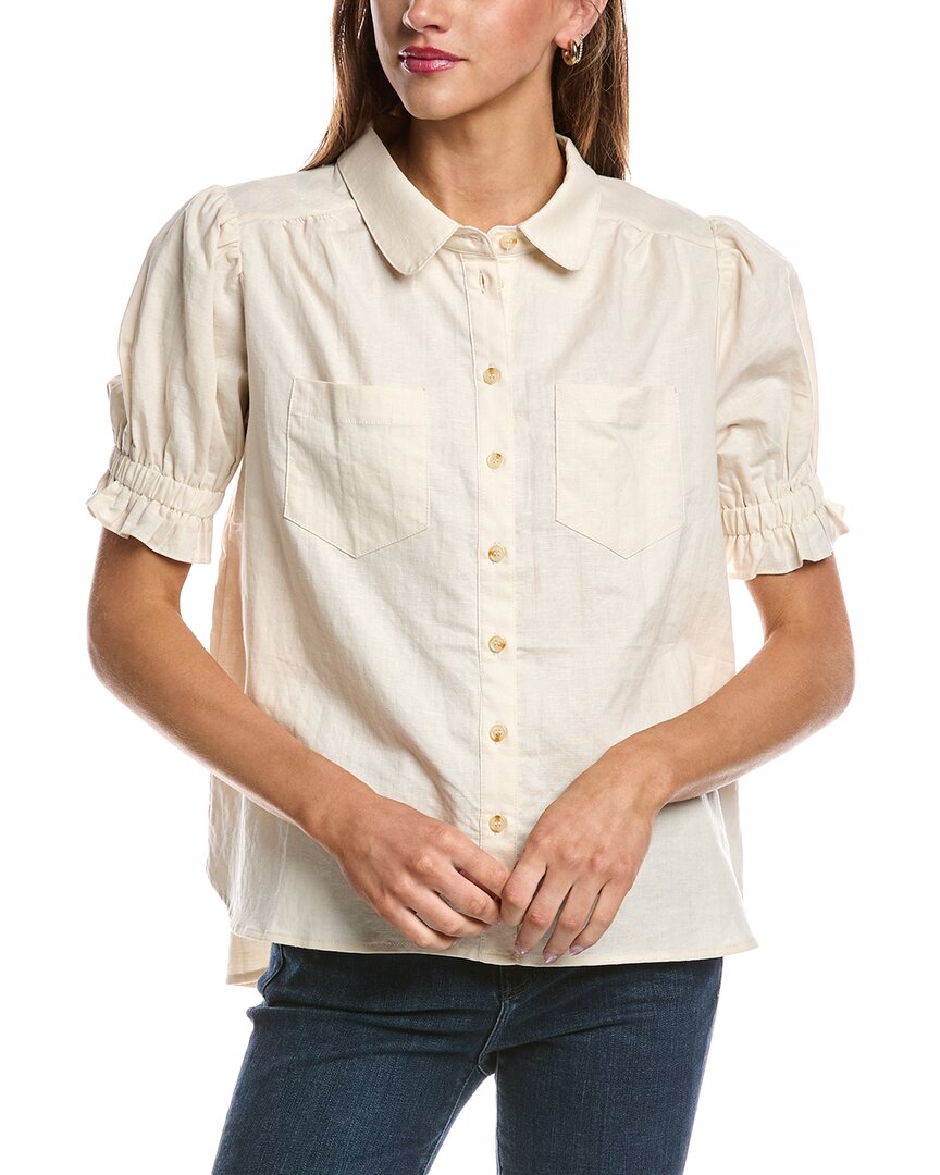 Fate Linen-blend Blouse In Neutral