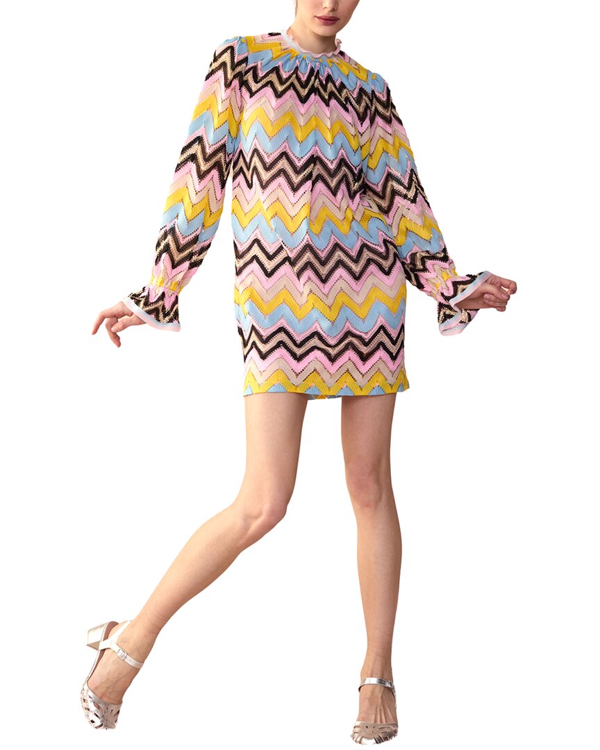 CYNTHIA ROWLEY CYNTHIA ROWLEY ZIGZAG KNIT SHIFT DRESS