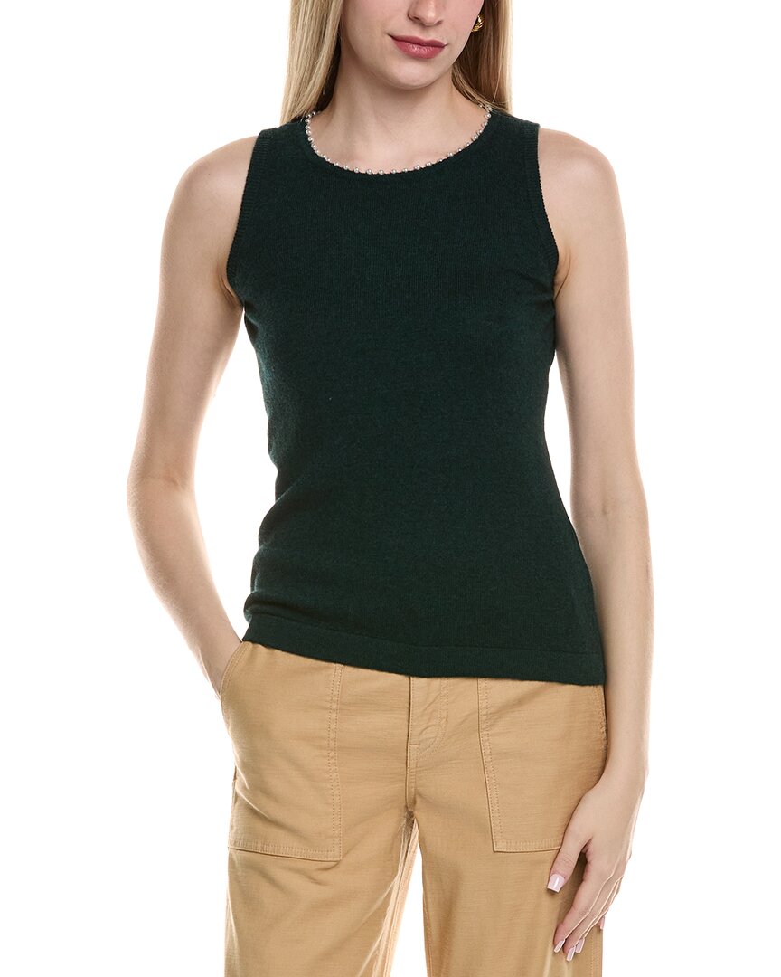 Sofiacashmere Wool & Cashmere-blend Tank In Green