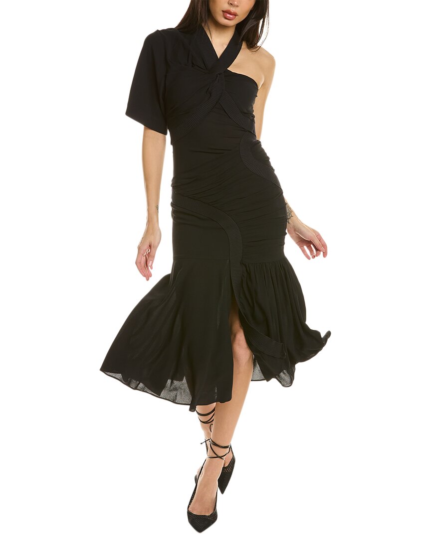 Stella Mccartney Emmeline Ruched Jersey Midi Dress In Black