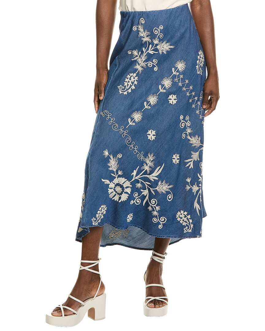 Johnny Was Bias Maxi Skirt In Blue