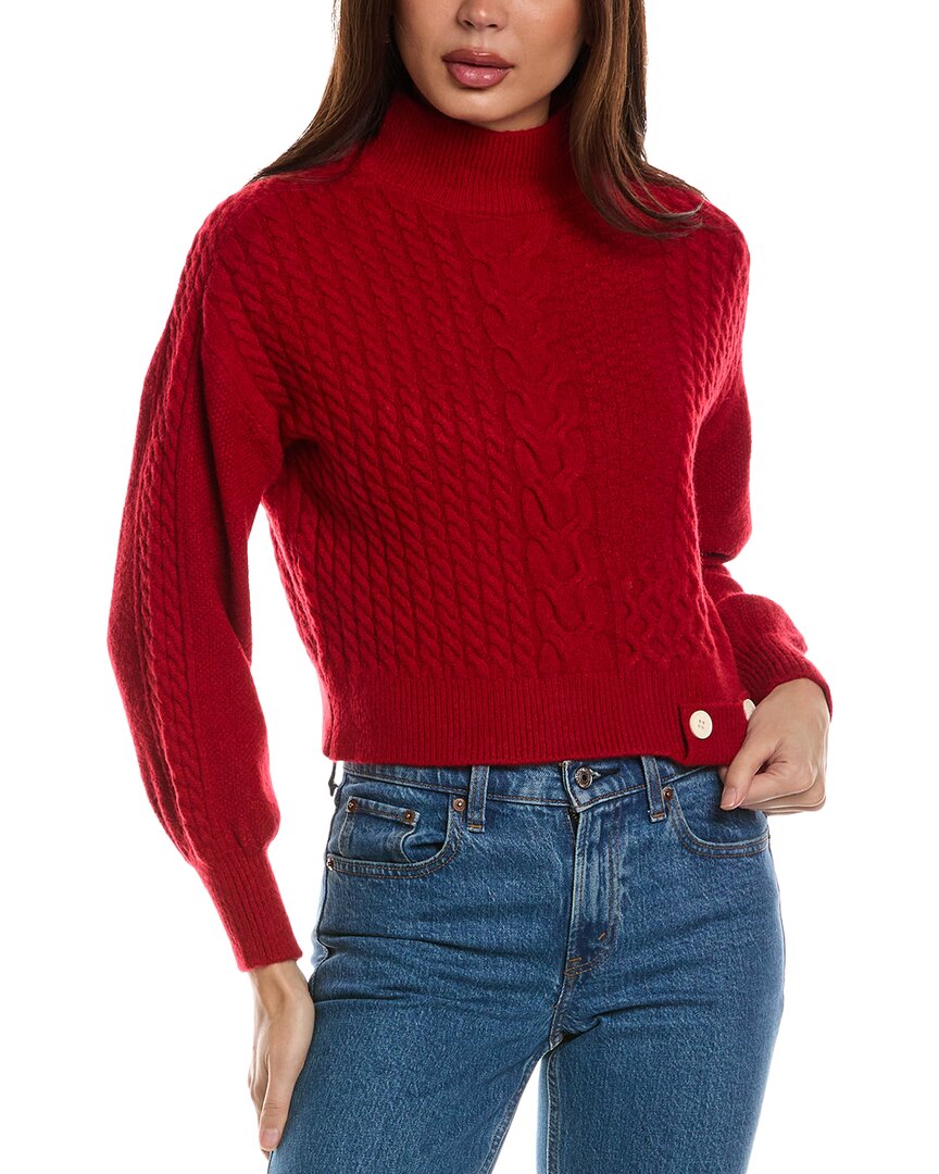 Seraphina Cable Sweater In Red