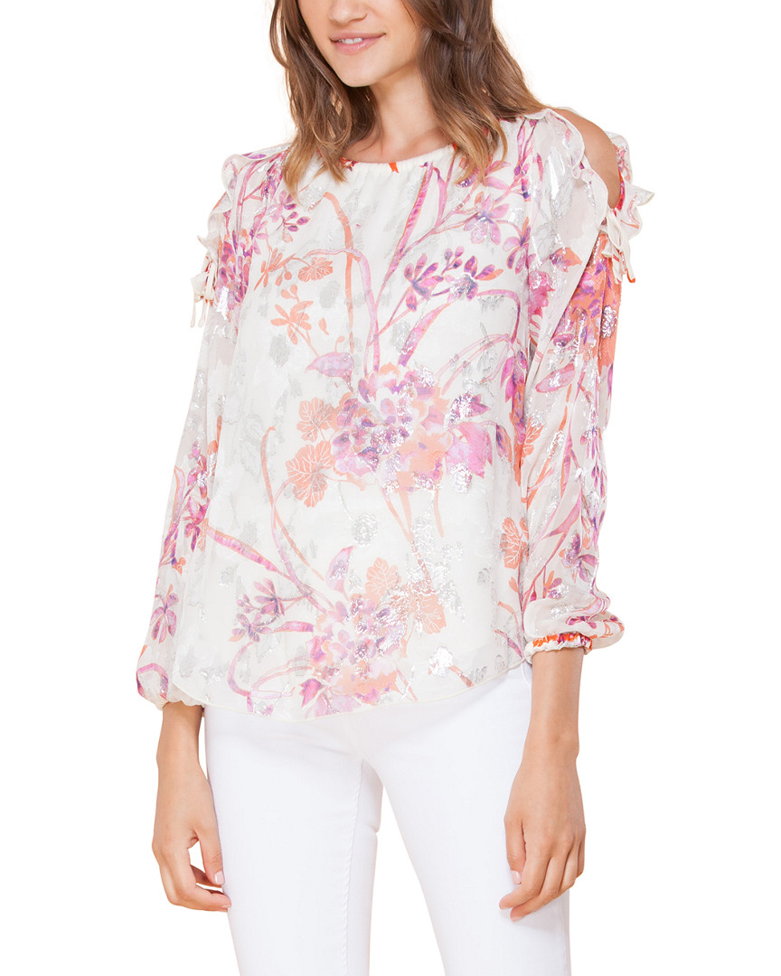 Image of Hale Bob Cold Shoulder Silk-Blend Top