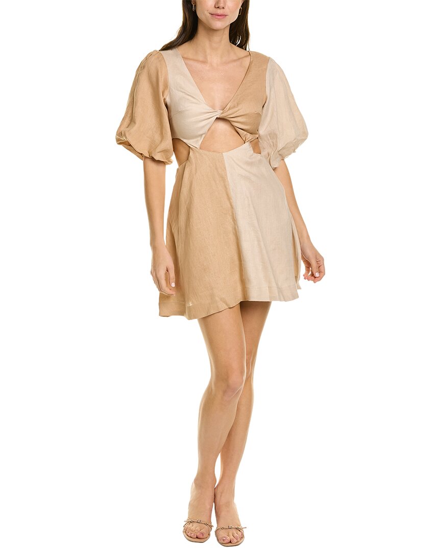 Sovere / Duet Linen Mini Dress In Brown