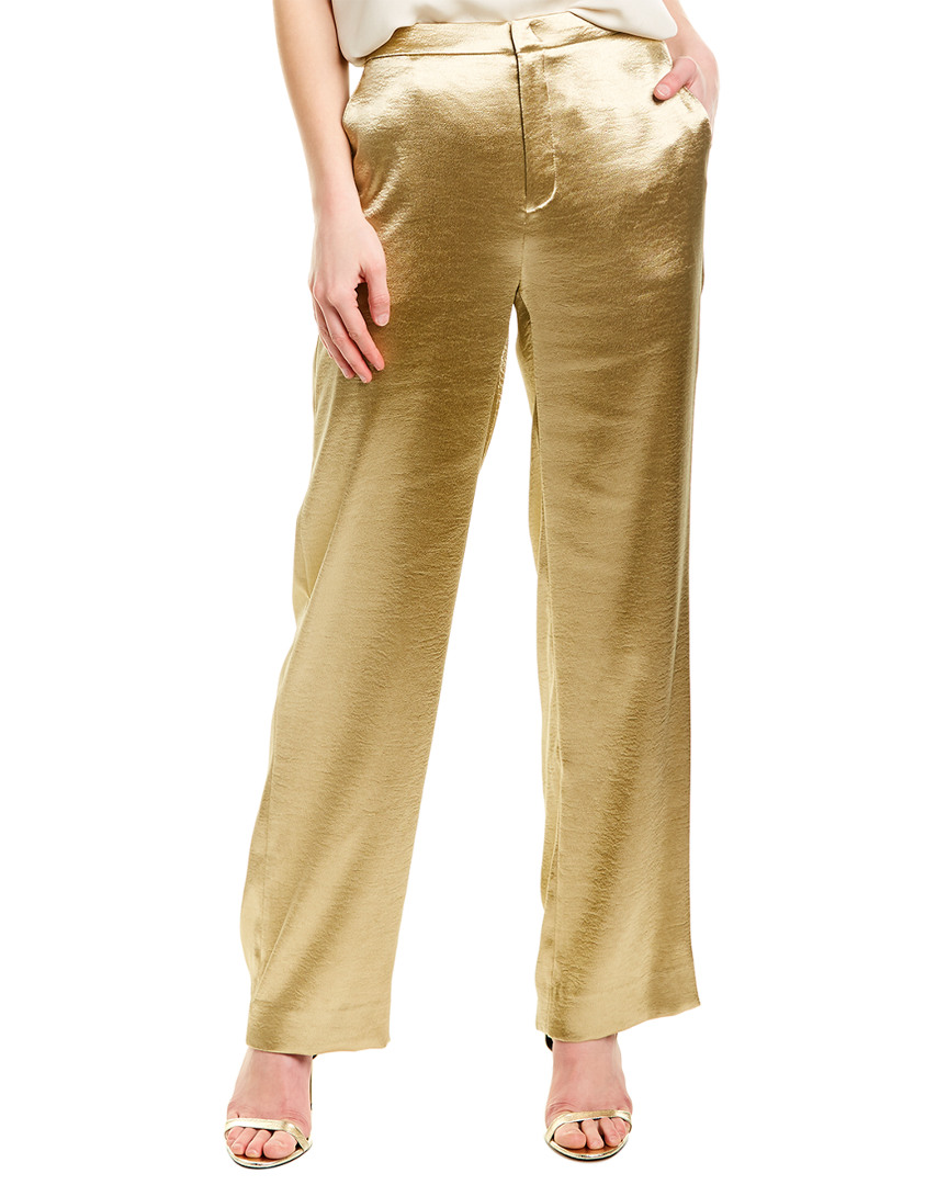 Vince Metallic Wide Leg Pant In Yellow | ModeSens