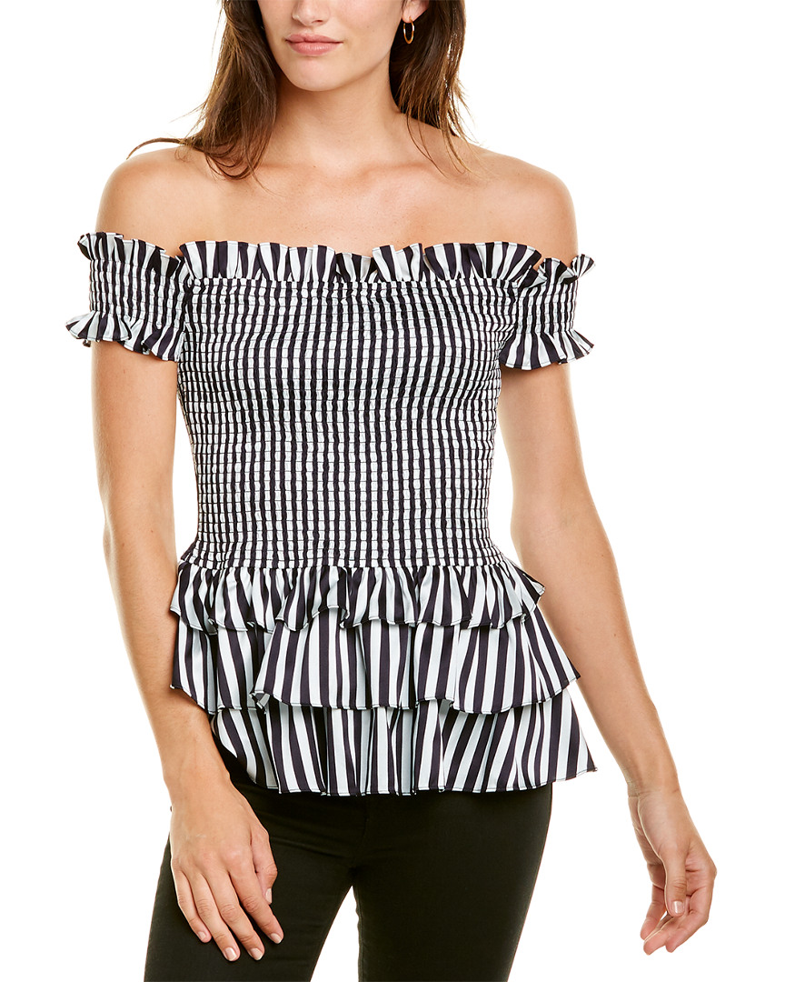 Image of Caroline Constas Hydra Silk-Blend Top