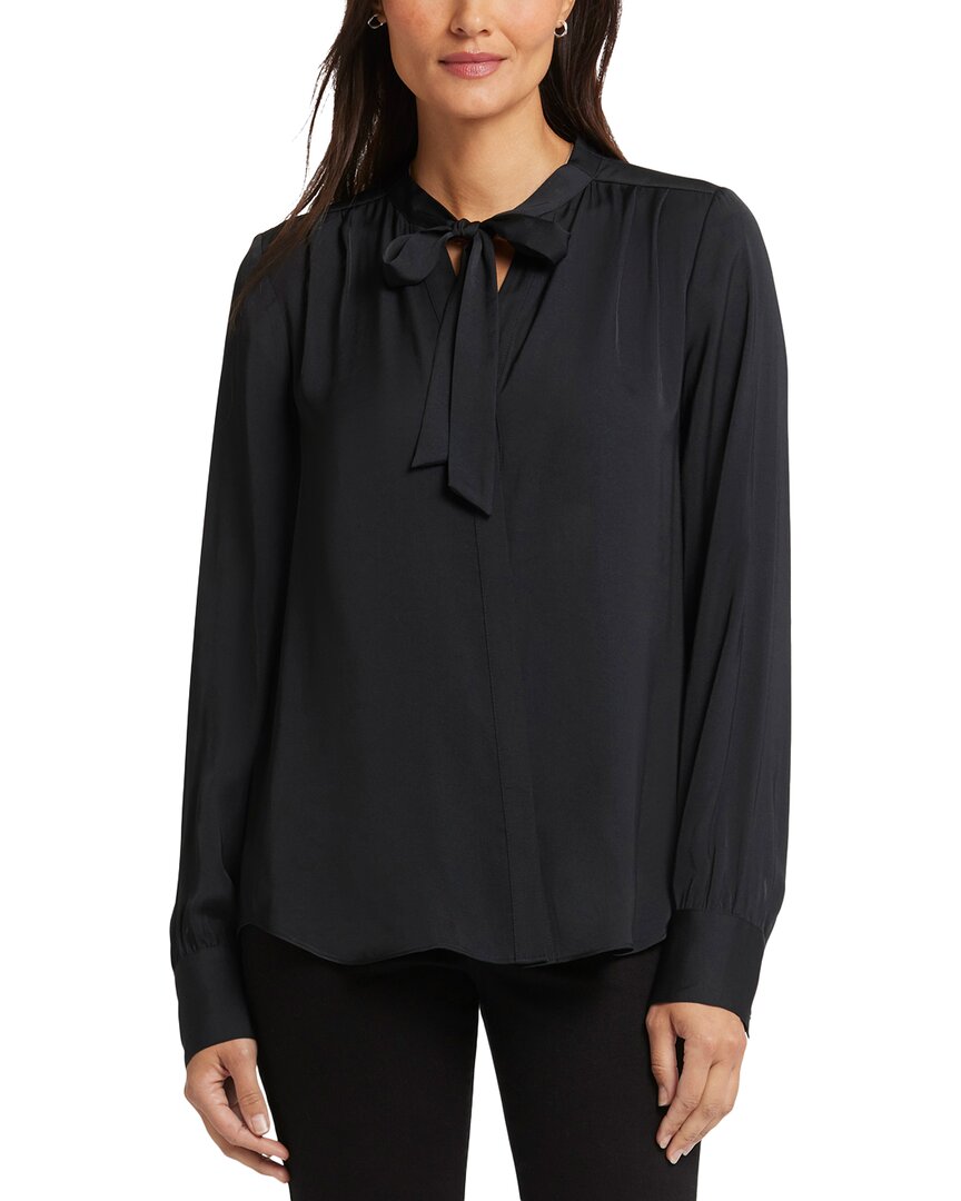 Nydj Tie Neck Satin Button-up Shirt