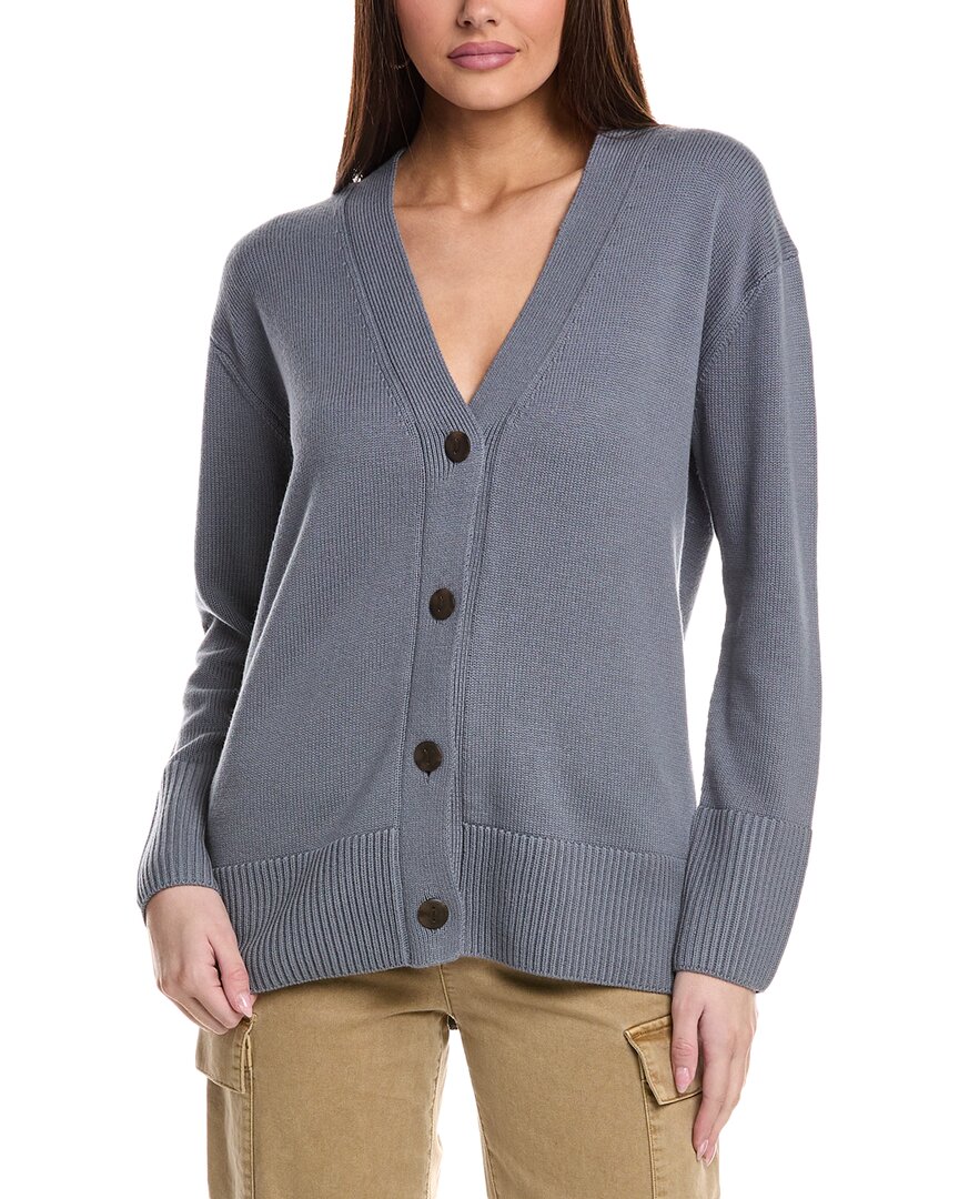 Vince Weekend Wool-blend Cardigan In Blue