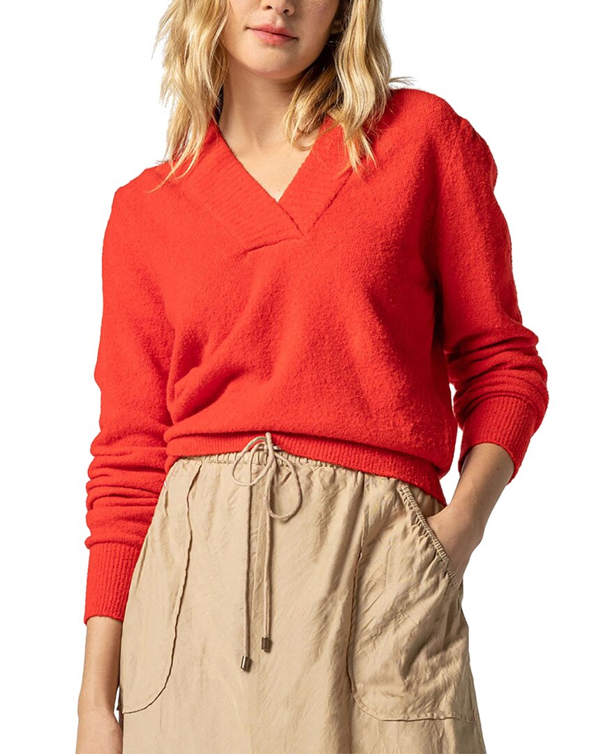 Shop Lilla P Crossed V-neck Sweater In Red