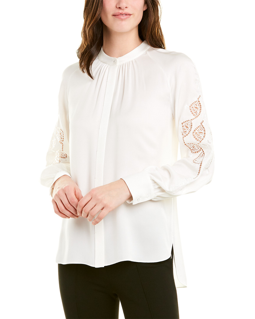 Elie Tahari Silk Blouse Women's White S | eBay