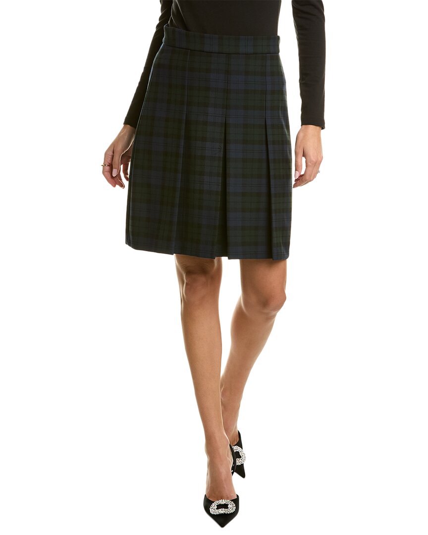 Shop Brooks Brothers Pleated Skirt In Green