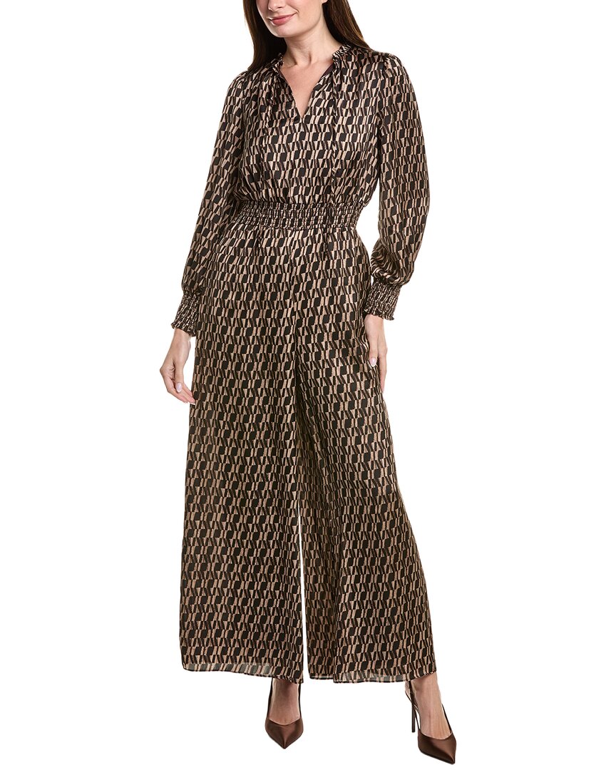 Vince Camuto Printed Jumpsuit In Brown