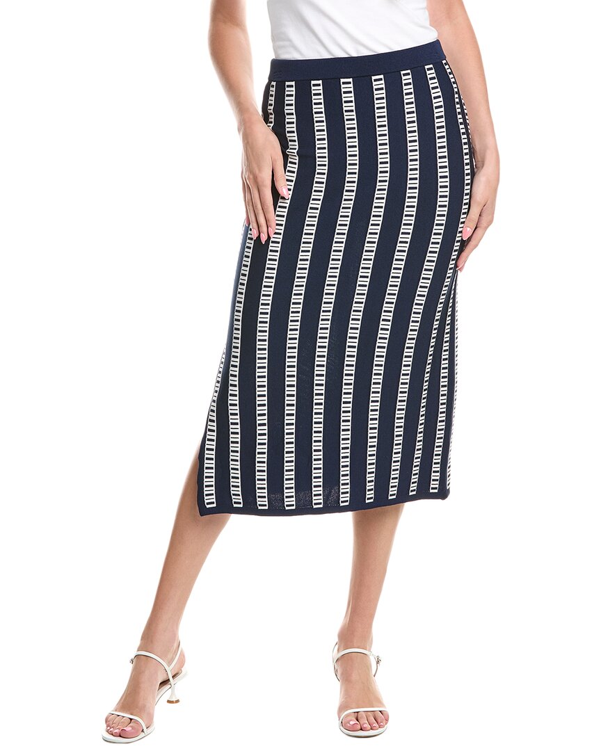 T Tahari Midi Skirt In Blue