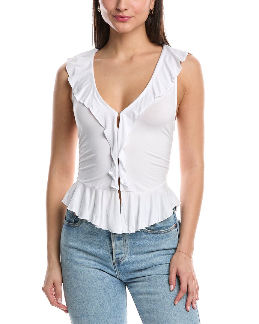 Shop Free People Ruffle Me Away Tank In Ivory