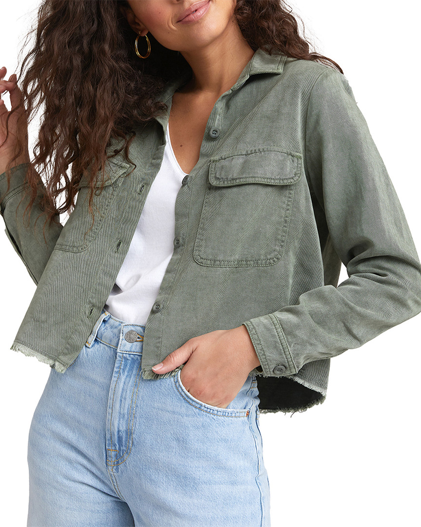 Image of Bella Dahl Patch Pocket Frayed Hem Shirt