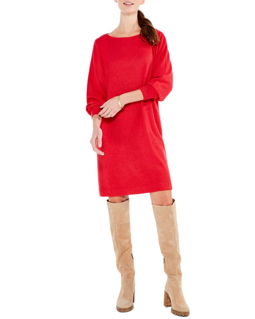 Shop Nic + Zoe Nic+zoe Petite Cozy Rib Dress In Red