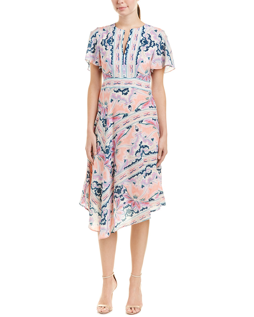Image of Nanette Lepore Papa's Roses Silk Midi Dress