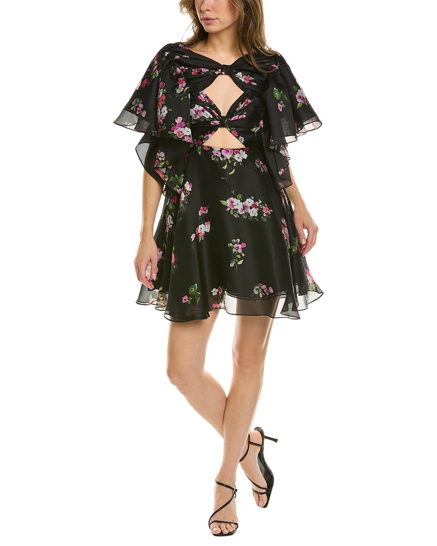 Shop Carolina Herrera Cutout Bow Front Silk A-line Dress