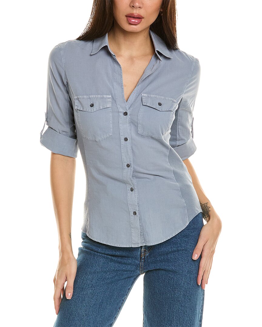 James Perse Contrast Panel Blouse