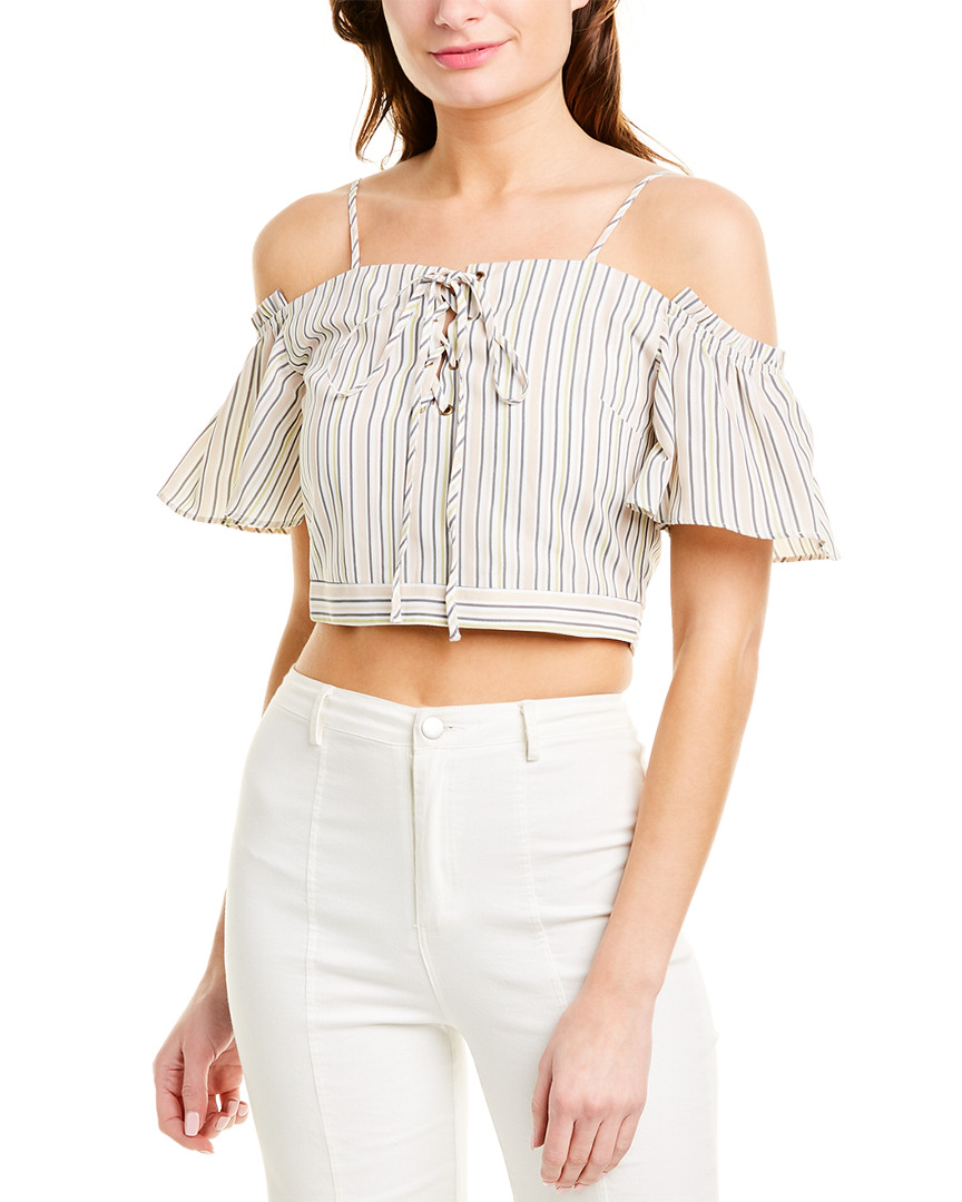 Image of J.O.A. Cold-Shoulder Crop Top