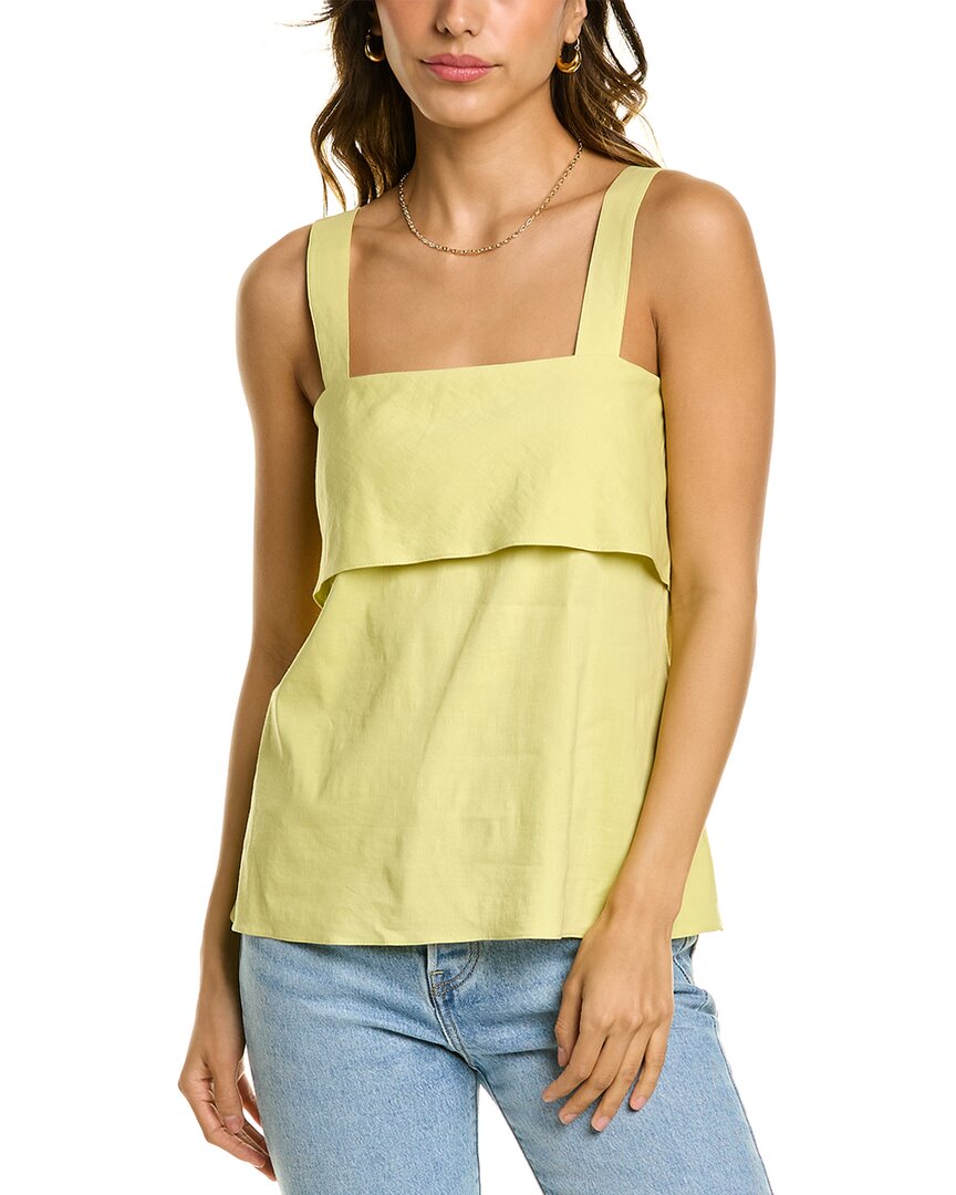 THEORY THEORY TIE-BACK LINEN-BLEND TOP