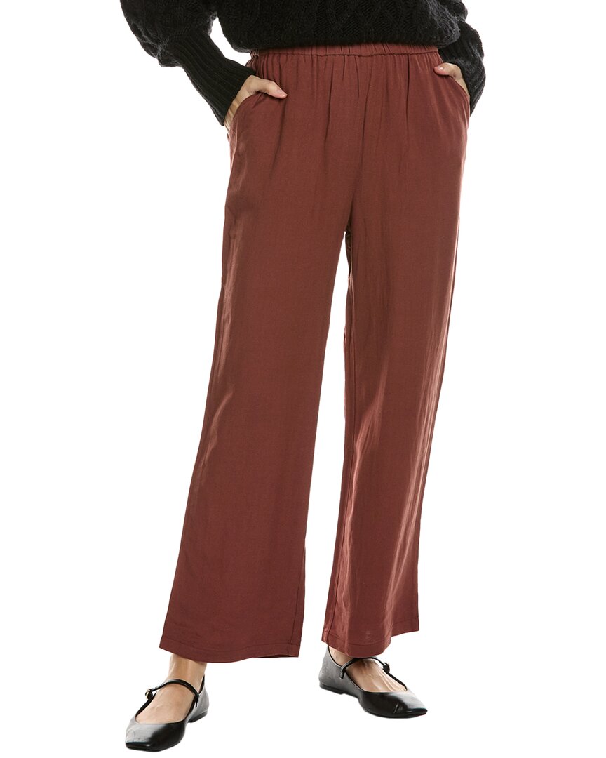 Seraphina Linen-blend Pant In Brown
