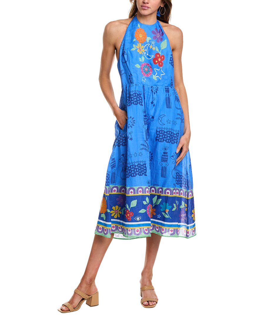 Johnny Was Zahar Tea Length Linen Dress