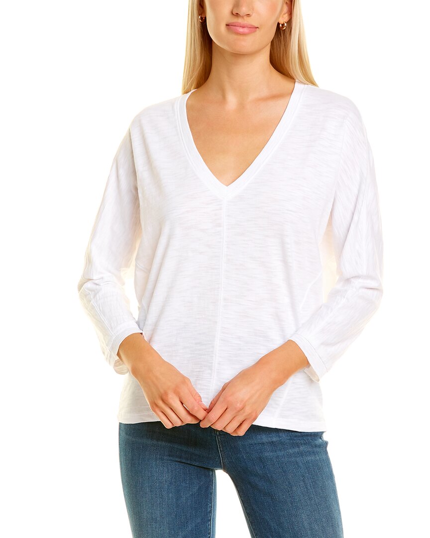 Lilla P V-neck Dolman T-shirt In White