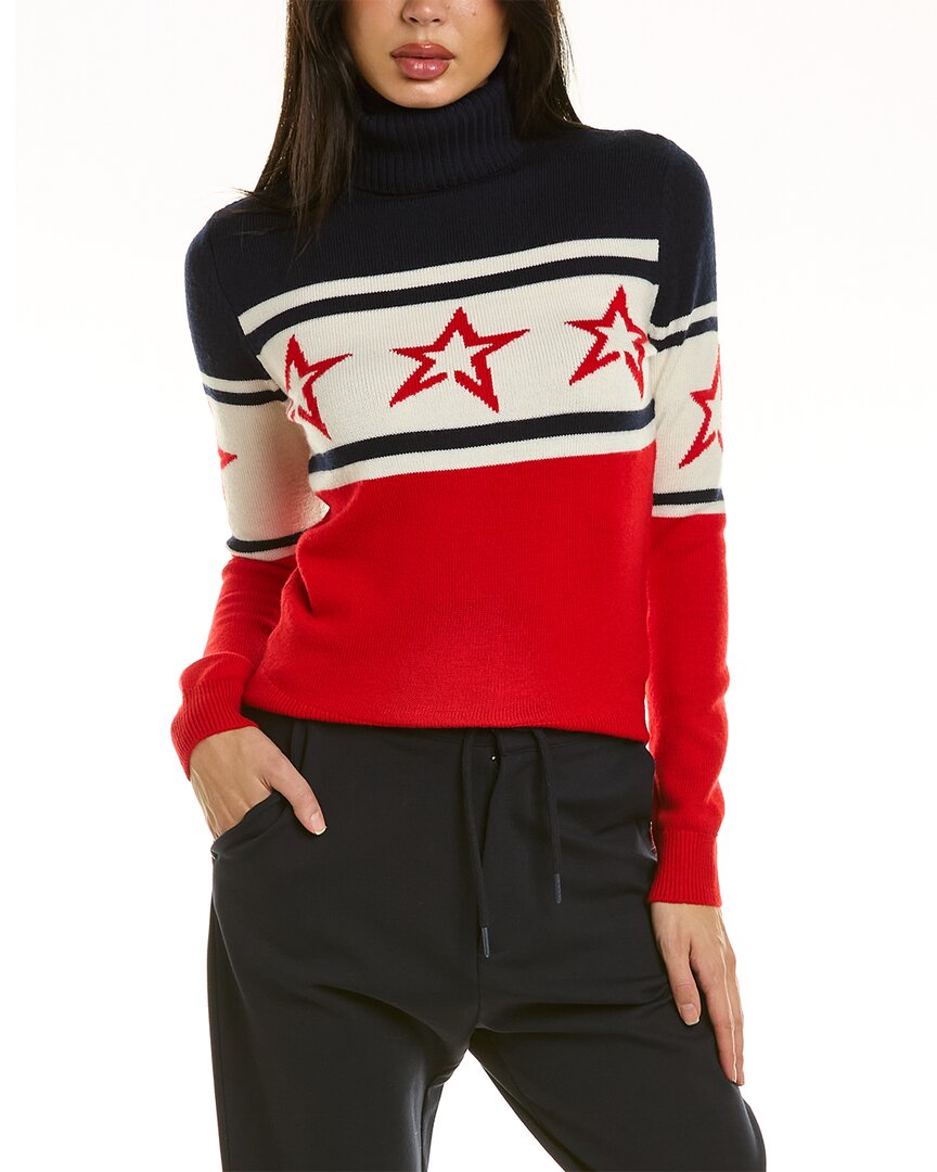 Perfect Moment Chopper Star Roll-neck Merino-wool Sweater In Red