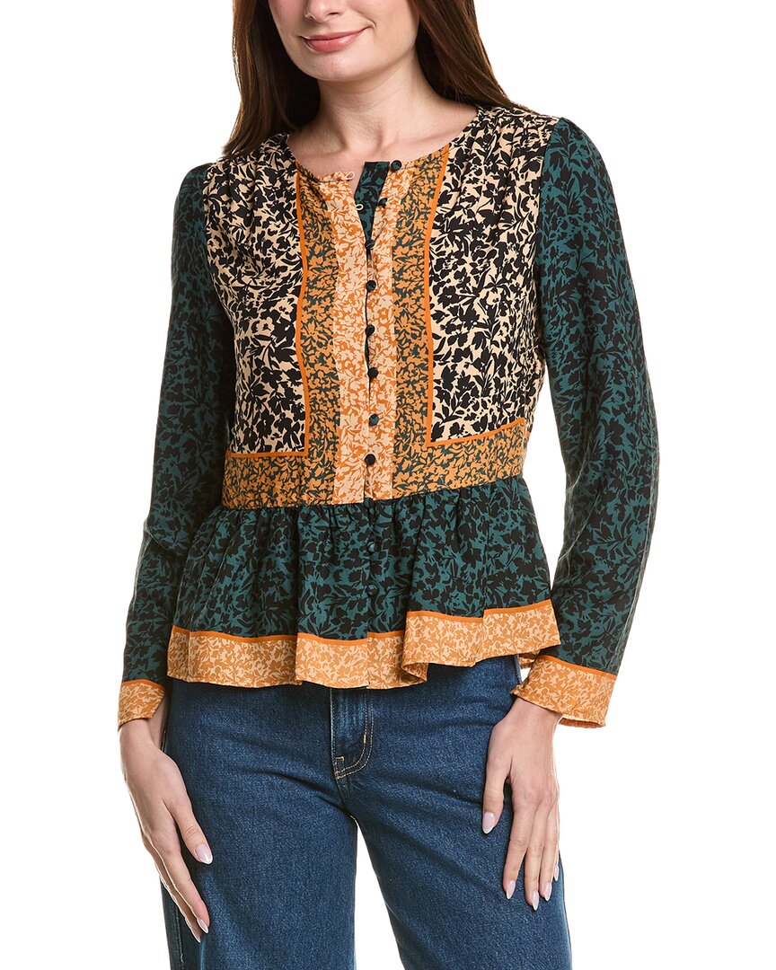 Vince Camuto Printed Blouse In Green