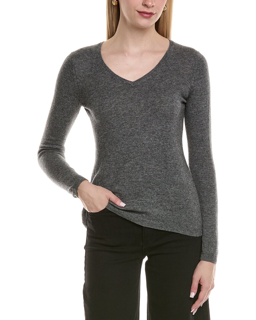 Sofiacashmere Modern V-neck Wool & Cashmere-blend Sweater In Gold