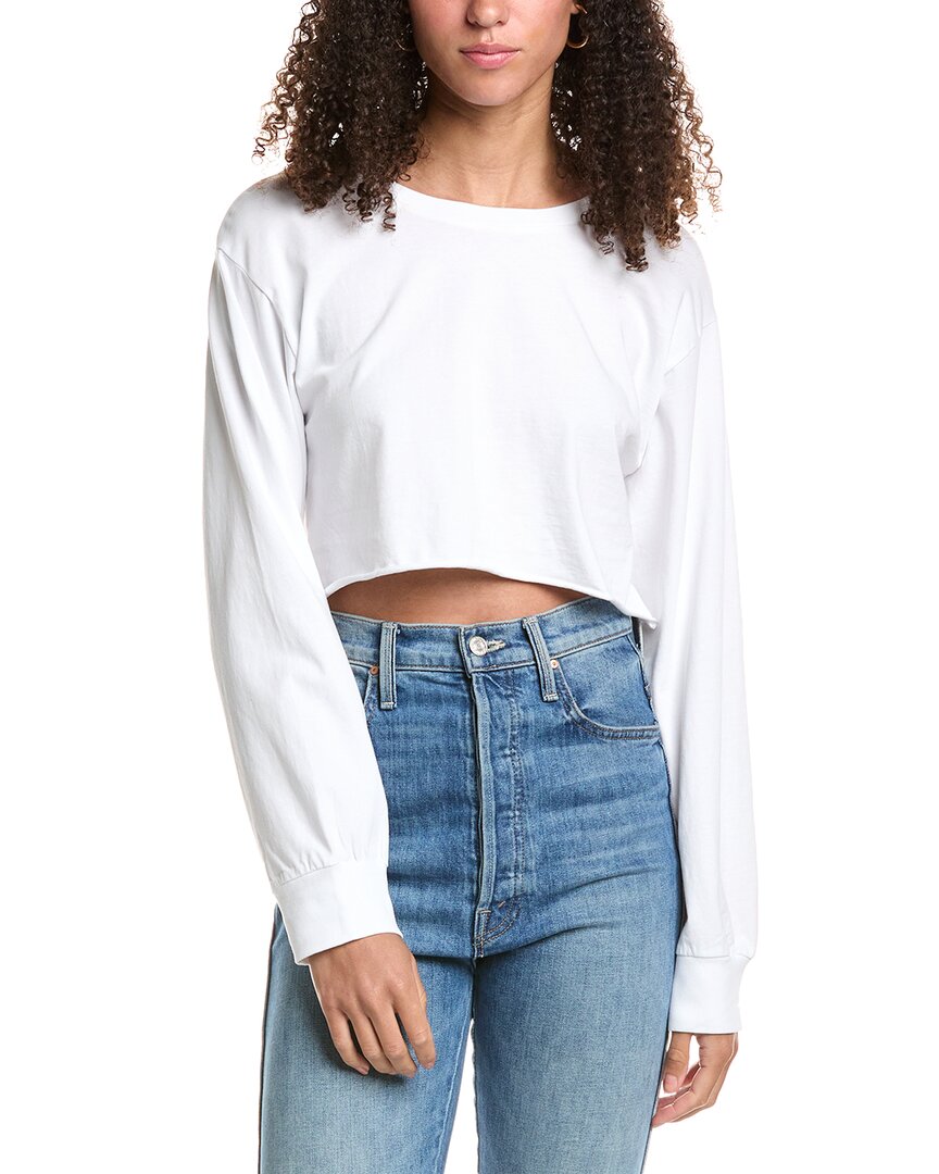 Katiejnyc Izzy Cropped Raw Edge Slub T-shirt