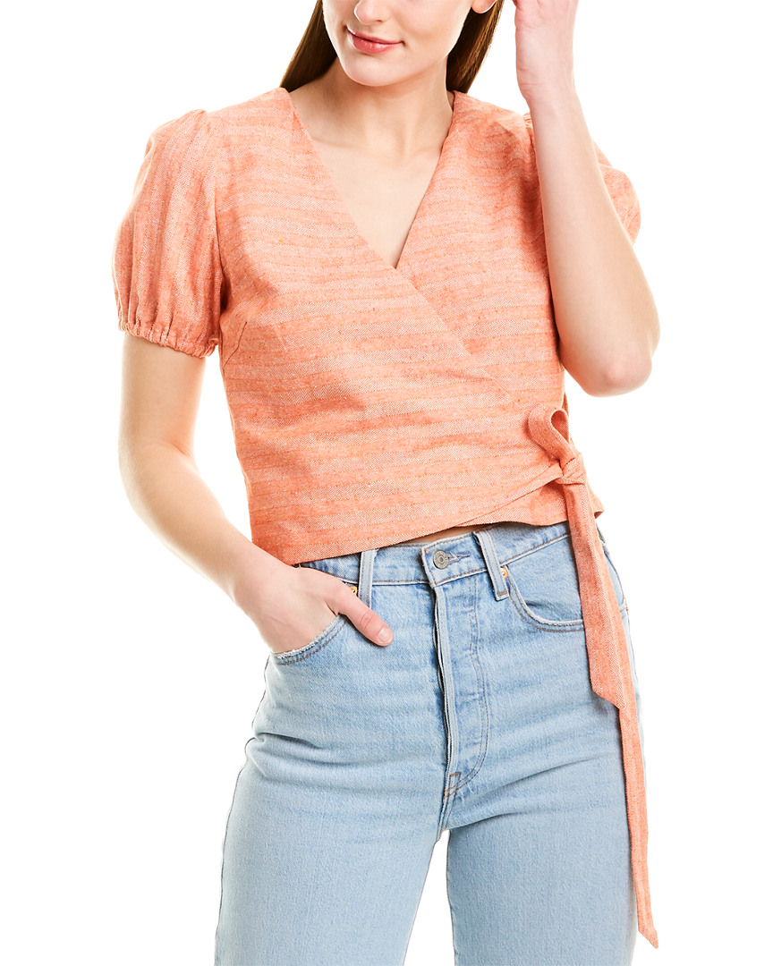 Image of Line & Dot Zoe Linen-Blend Top