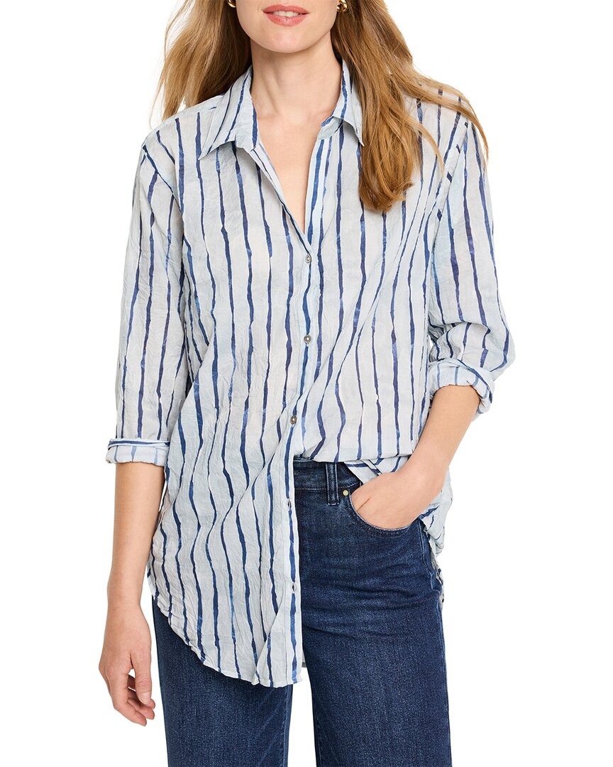 Nic + Zoe Nic+zoe Watercolor Stripe Cotton Button-up Tunic