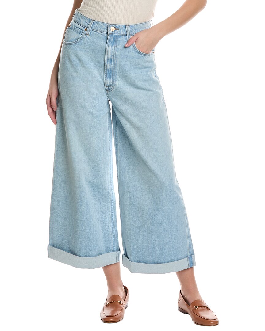 Mother The High Waisted Pushpop Cuff Crop Jeans In Blue