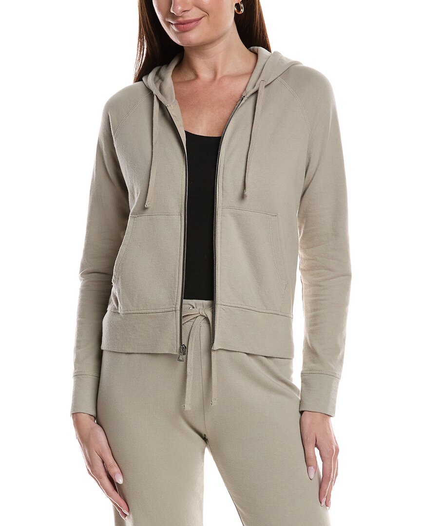 James Perse French Terry Zip Hoodie In Silver