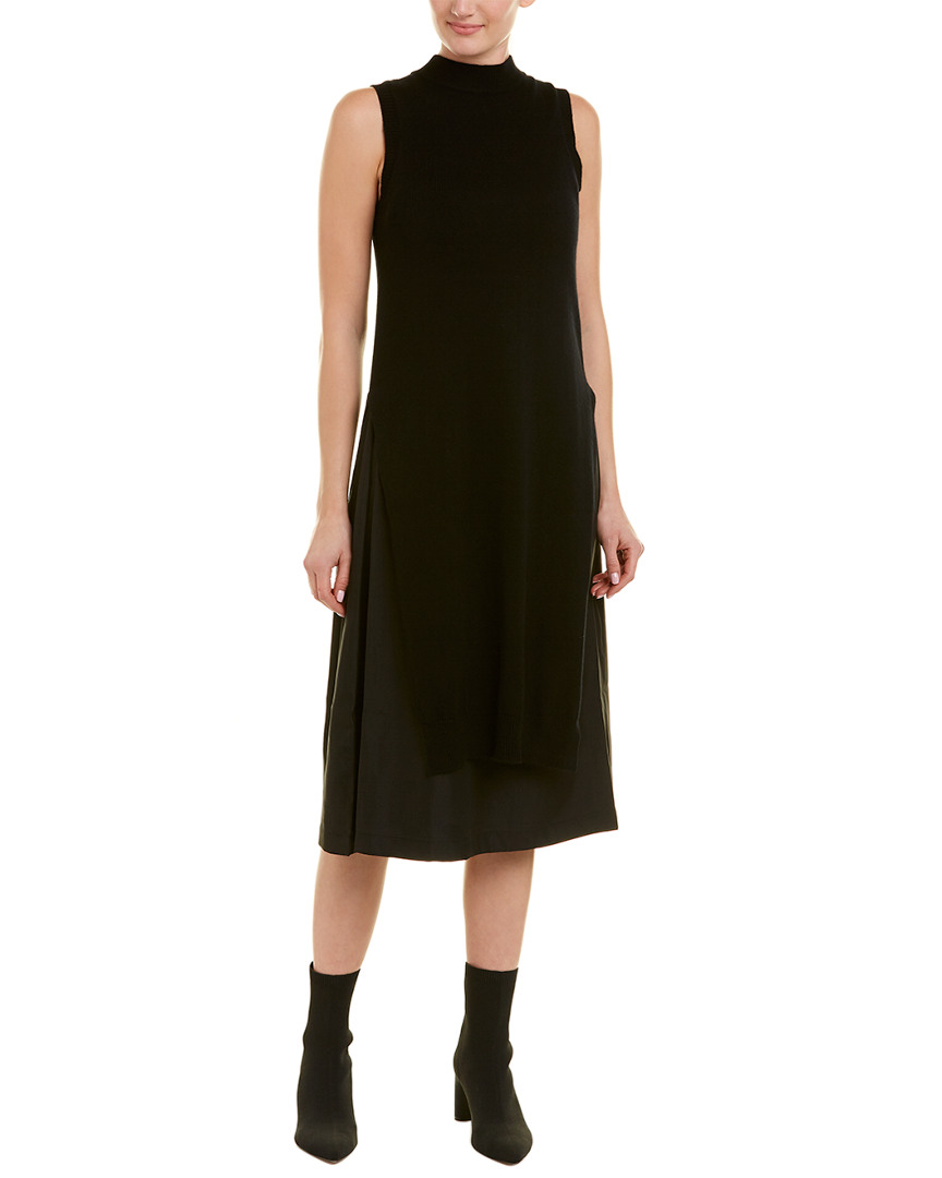 Image of Acrobat Mock Neck Wool-Blend Midi Dress