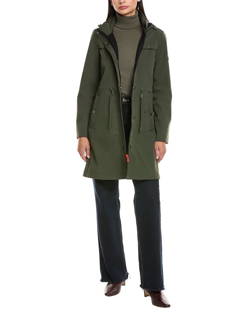 Hunter Kate Longline Coat In Green