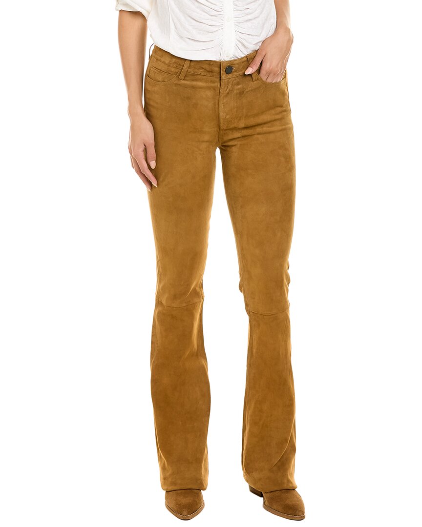 Shop Paige High Rise Suede Bell Canyon Jean In Brown