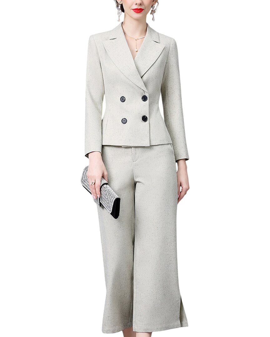 Anette 2pc Blazer & Pant Set In Gray