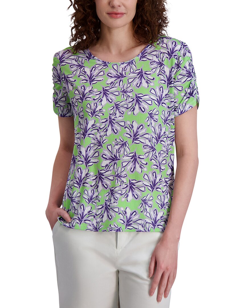 Stella Parker Twist Button-down Knit Top