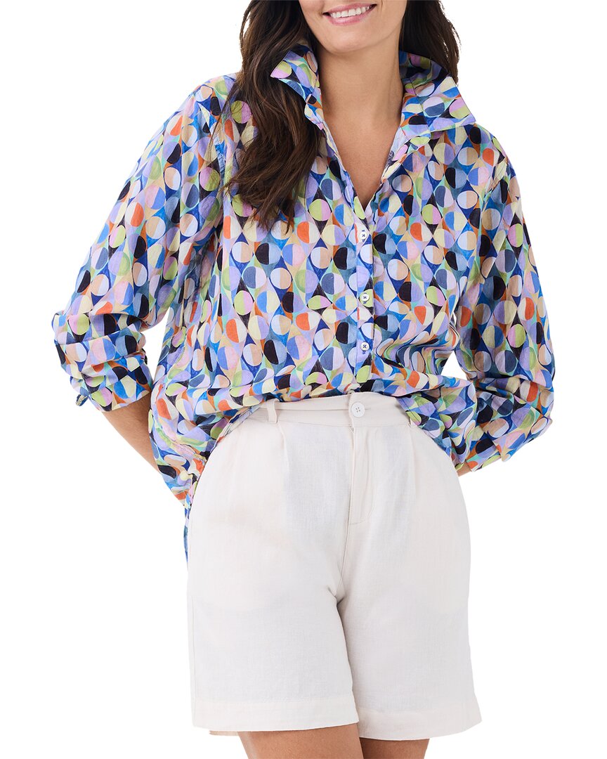Nic + Zoe Social Circles Relaxed Cotton Button-up Shirt